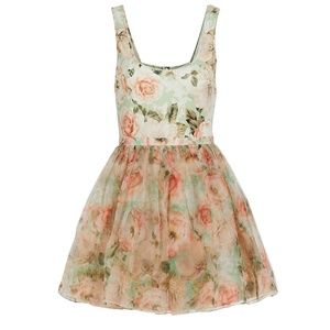 Alice + Olivia Chara Floral Chiffon Minidress